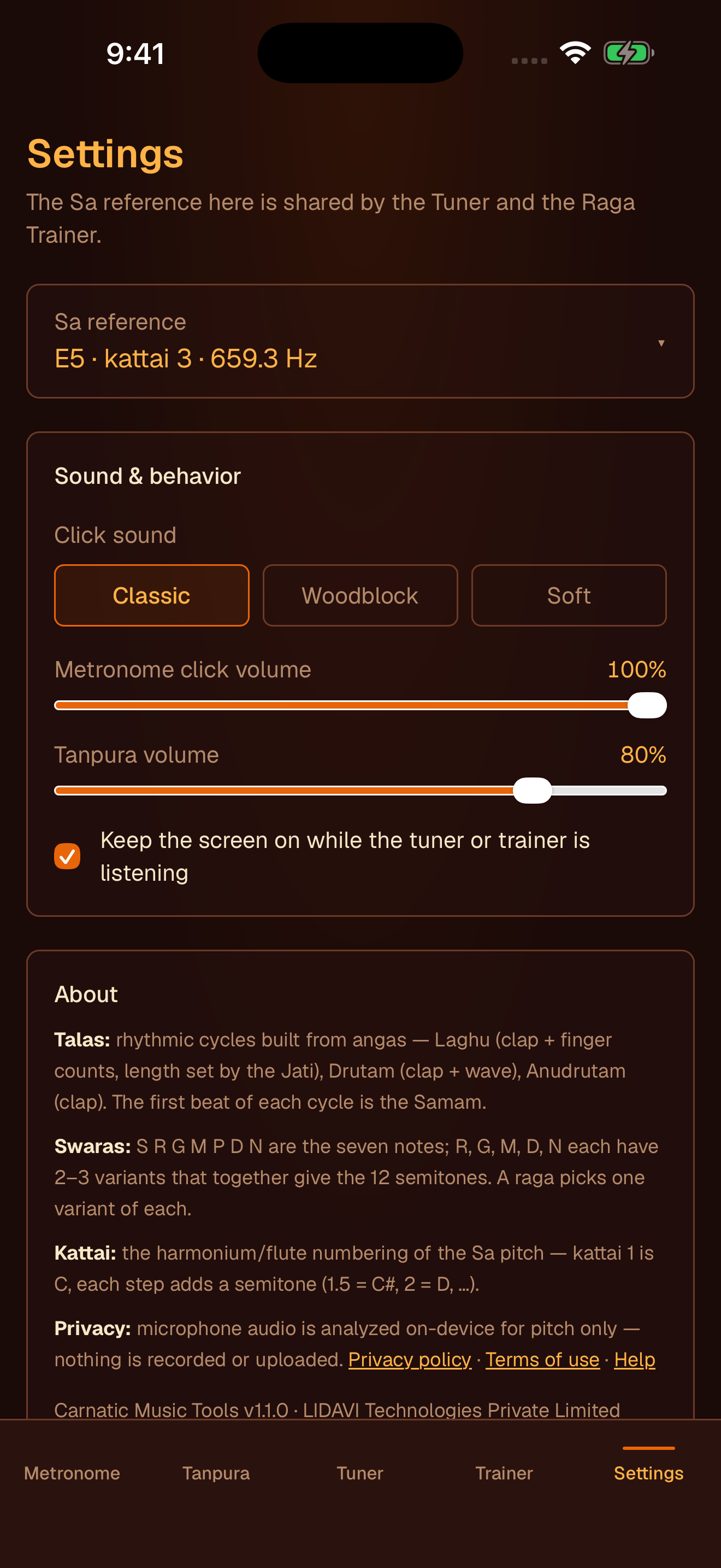 Settings with Sa reference