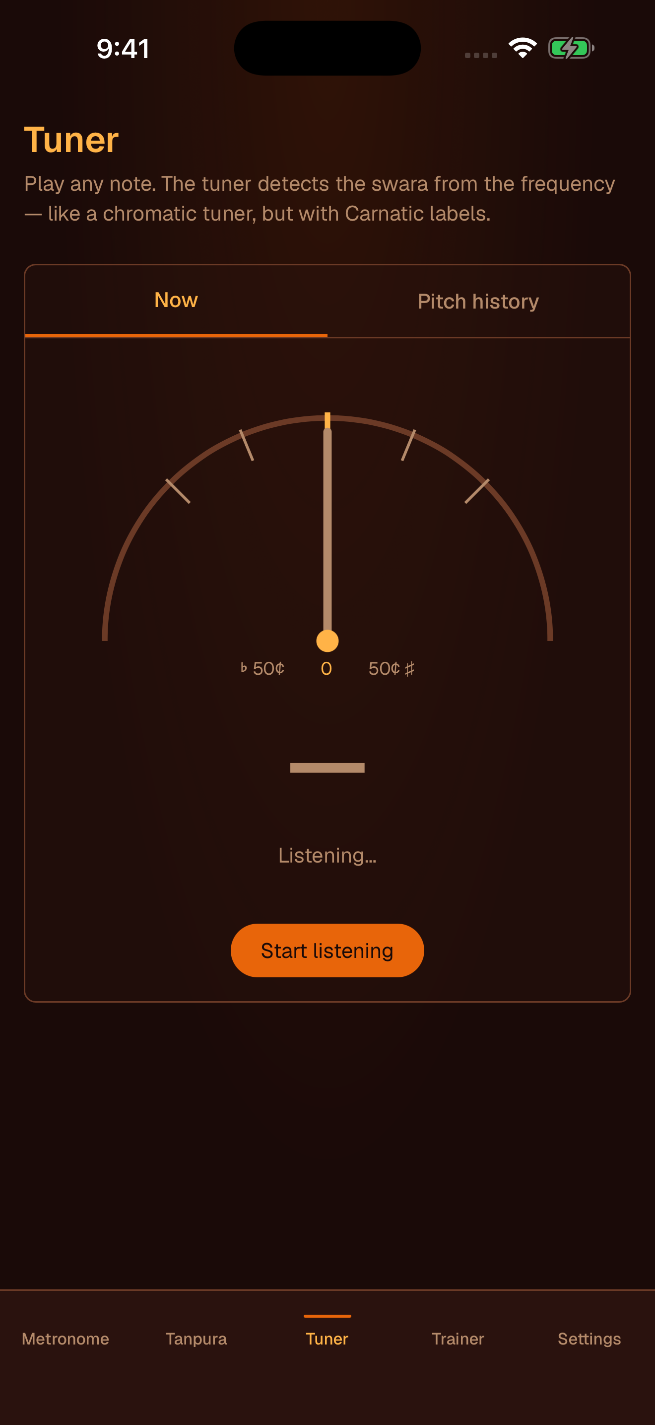 Swara tuner needle