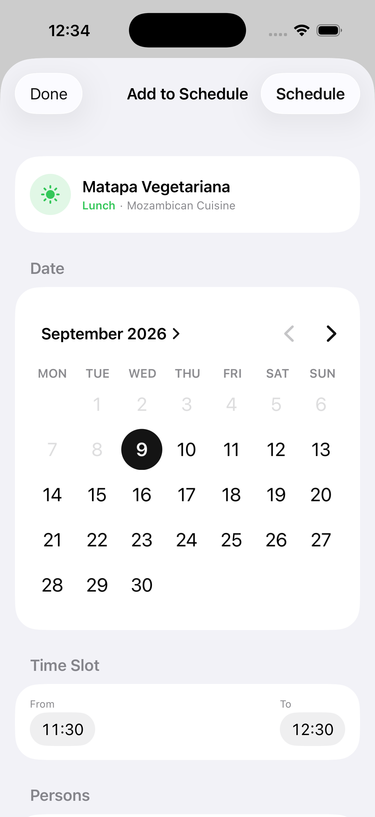 Add to schedule