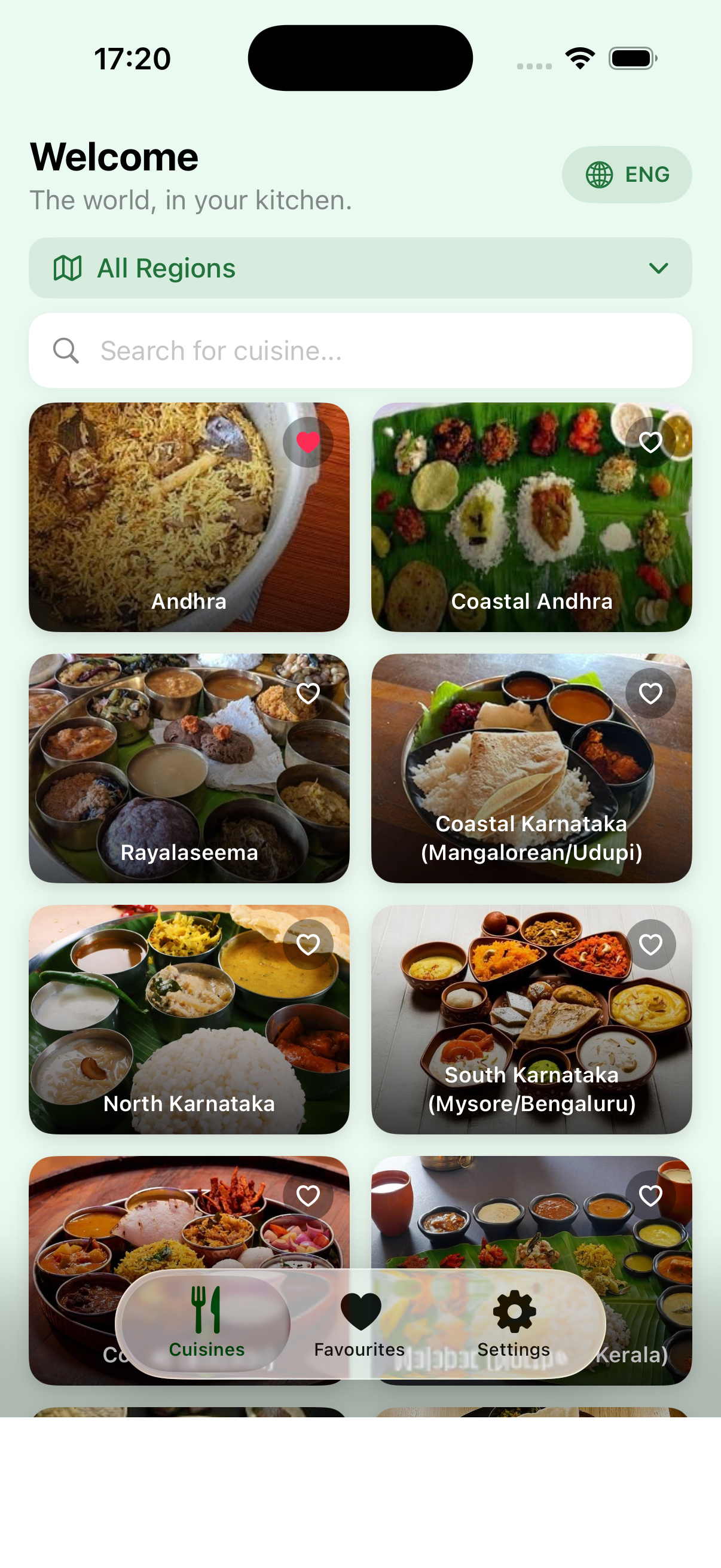 Browse cuisines