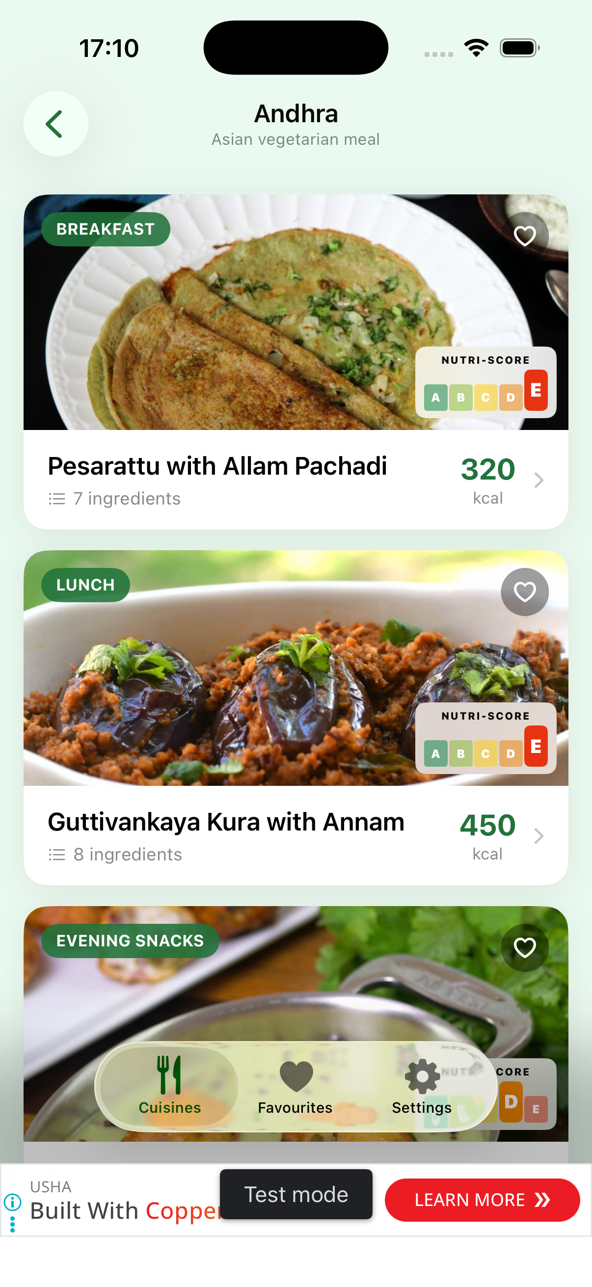 Today's meal plan