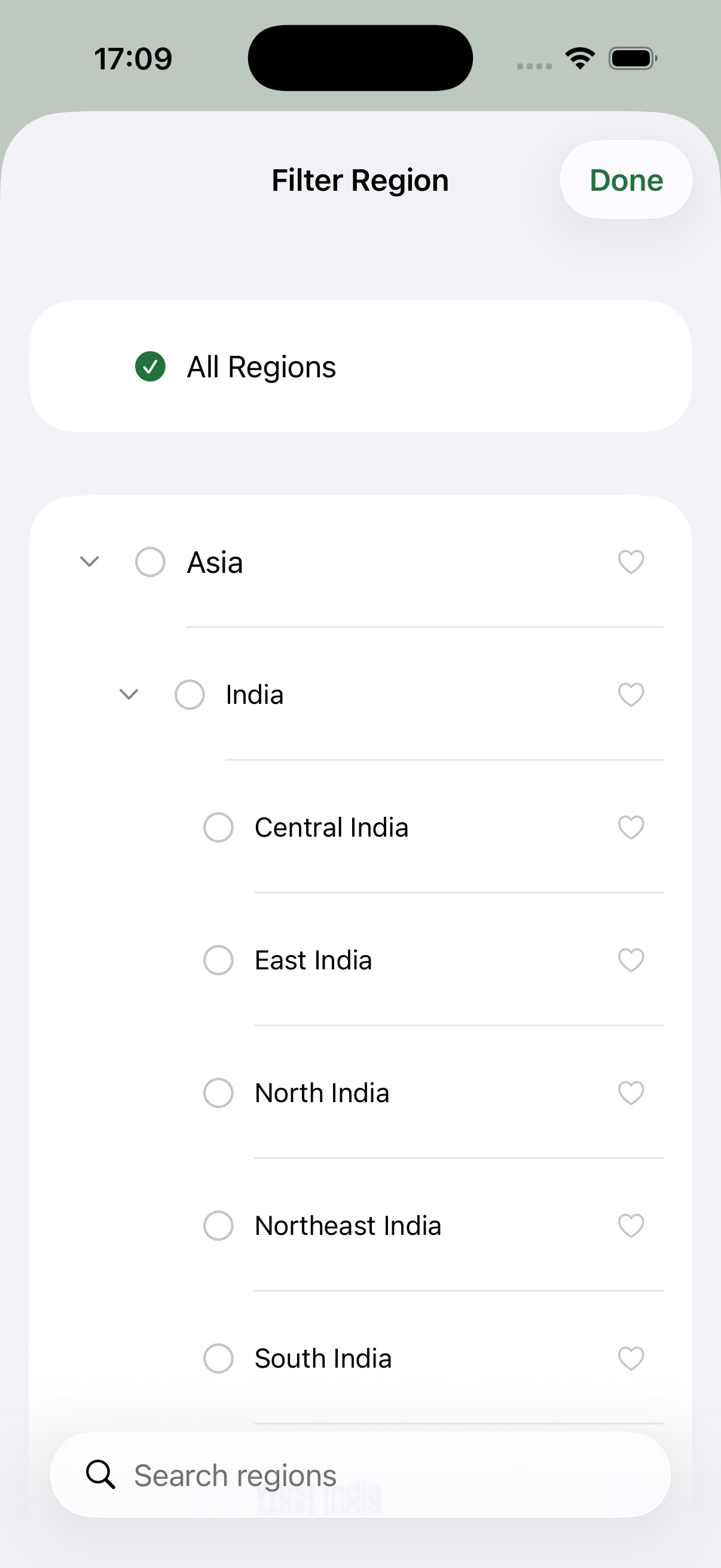 Filter by region